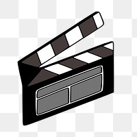 Clapperboard  png clipart illustration, transparent background. Free public domain CC0 image.