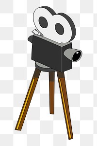 Film camera  png clipart illustration, transparent background. Free public domain CC0 image.