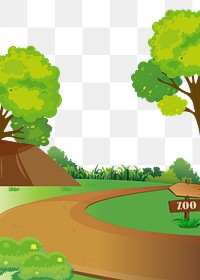 Road to the zoo png illustration, transparent background. Free public domain CC0 image.