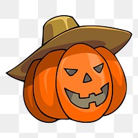 Halloween pumpkin png illustration, transparent background. Free public domain CC0 image.