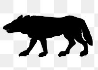 Silhouette wolf png illustration, transparent background. Free public domain CC0 image.