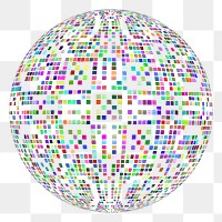 Disco ball png illustration, transparent background. Free public domain CC0 image.