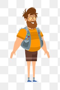 Male traveller png illustration, transparent background. Free public domain CC0 image.