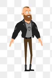 Hipster man wearing jacket png illustration, transparent background. Free public domain CC0 image.