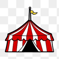 Circus tent png sticker, transparent background. Free public domain CC0 image.
