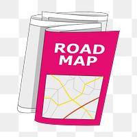 Road map png sticker, transparent background. Free public domain CC0 image.