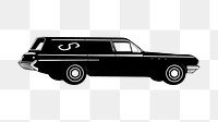 Black car png sticker, transparent background. Free public domain CC0 image.