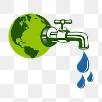 Save water  png clipart illustration, transparent background. Free public domain CC0 image.