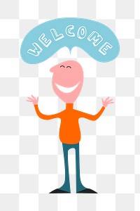 Welcome man png sticker, transparent background. Free public domain CC0 image.