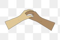 Helping hand  png clipart illustration, transparent background. Free public domain CC0 image.