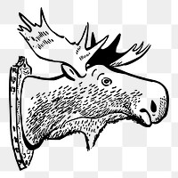 Moose head png illustration, transparent background. Free public domain CC0 image.