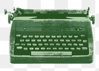 Typewriter png illustration, transparent background. Free public domain CC0 image.