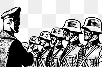 General arranging soldiers in rows png illustration, transparent background. Free public domain CC0 image.