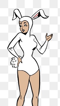 Bunny girl png illustration, transparent background. Free public domain CC0 image.