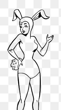 Bunny girl png illustration, transparent background. Free public domain CC0 image.