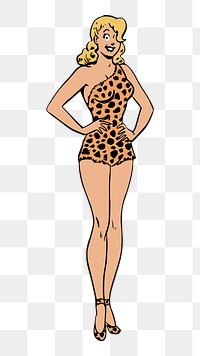 Stone age woman png illustration, transparent background. Free public domain CC0 image.