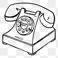 Analog telephone png illustration, transparent background. Free public domain CC0 image.