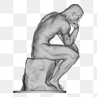 The thinker png, transparent background. Free public domain CC0 image.