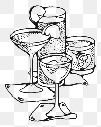 Cocktail drinks png illustration, transparent background. Free public domain CC0 image.