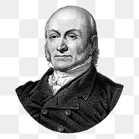 John Quincy Adams portrait png illustration, transparent background. Free public domain CC0 image.