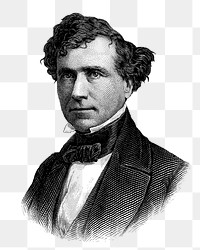 Franklin Pierce portrait png illustration, transparent background. Free public domain CC0 image.