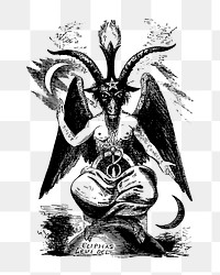 Png Baphomet sabbatic goat clipart, transparent background. Free public domain CC0 image.