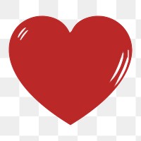 Png red heart clipart, transparent background. Free public domain CC0 image.