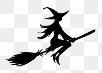 Png witch flying clipart, transparent background. Free public domain CC0 image.