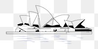 Png sydney opera house clipart, transparent background. Free public domain CC0 image.