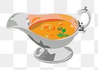 Png curry gravy boat clipart, transparent background. Free public domain CC0 image.