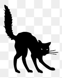 Png cat silhouette clipart, transparent background. Free public domain CC0 image.