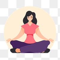 Png woman yoga clipart, transparent background. Free public domain CC0 image.