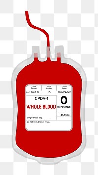 Png blood bag clipart, transparent background. Free public domain CC0 image.