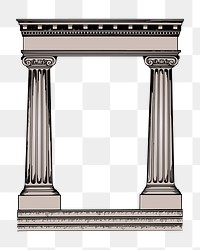 Png roman column clipart, transparent background. Free public domain CC0 image.