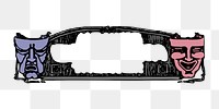 Png vintage drama arch clipart, transparent background. Free public domain CC0 image.