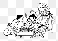 Png asian children playing clipart, transparent background. Free public domain CC0 image.