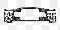 Png vintage drama arch clipart, transparent background. Free public domain CC0 image.