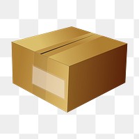 Png cardboard box clipart, transparent background. Free public domain CC0 image.