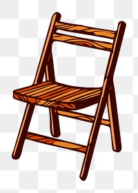 Png wooden chair clipart, transparent background. Free public domain CC0 image.