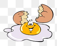 Png cracked egg clipart, transparent background. Free public domain CC0 image.