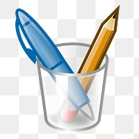 Png pen in glass clipart, transparent background. Free public domain CC0 image.