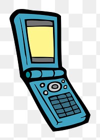 Png flip phone clipart, transparent background. Free public domain CC0 image.