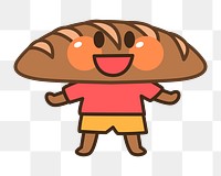 Png bread man clipart, transparent background. Free public domain CC0 image.