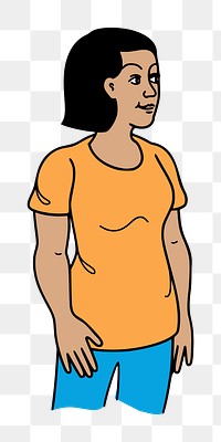 Png woman clipart, transparent background. Free public domain CC0 image.