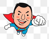 Png superhero flying clipart, transparent background. Free public domain CC0 image.