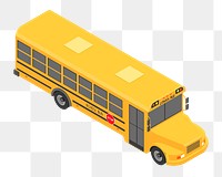 Png school bus clipart, transparent background. Free public domain CC0 image.