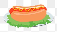 Png hot dog clipart, transparent background. Free public domain CC0 image.