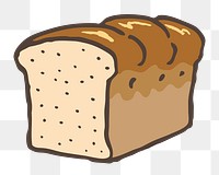 Png bread loaf clipart, transparent background. Free public domain CC0 image.