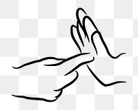 Hand gesture png sticker sign language clipart, transparent background. Free public domain CC0 image.