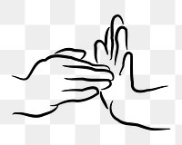 Hand gesture png sticker sign language clipart, transparent background. Free public domain CC0 image.